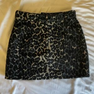 Blue Leopard Skirt